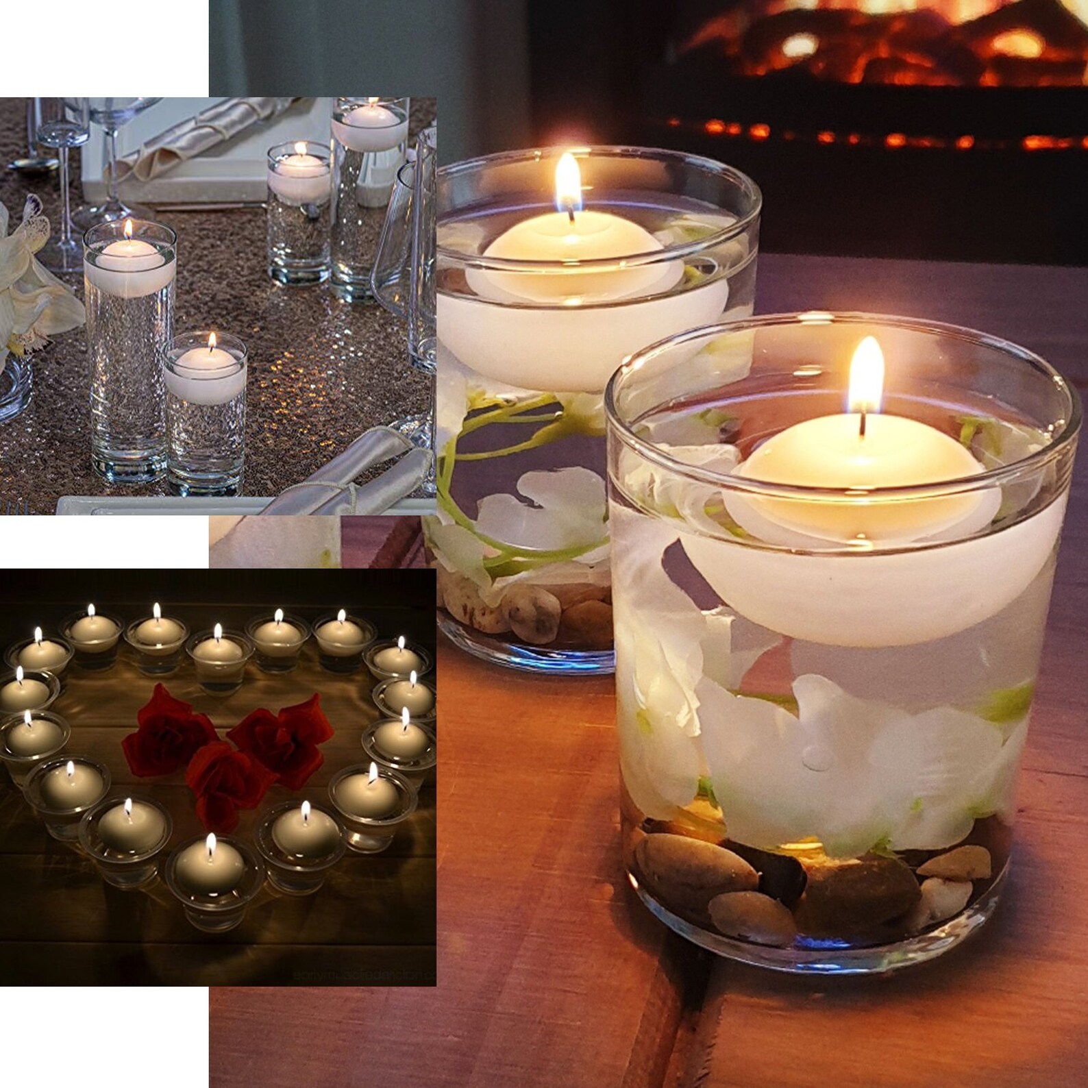 1.5 Rose Gold Floating Candles Dripless Floating Etsy