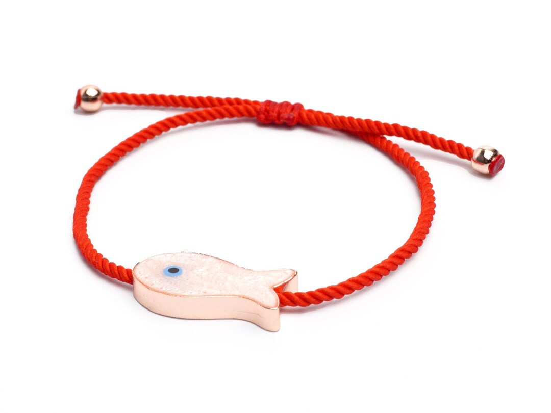 Fish Charm Bracelet, Fish Gold Jewelry Pendant, Evil Eye Protection