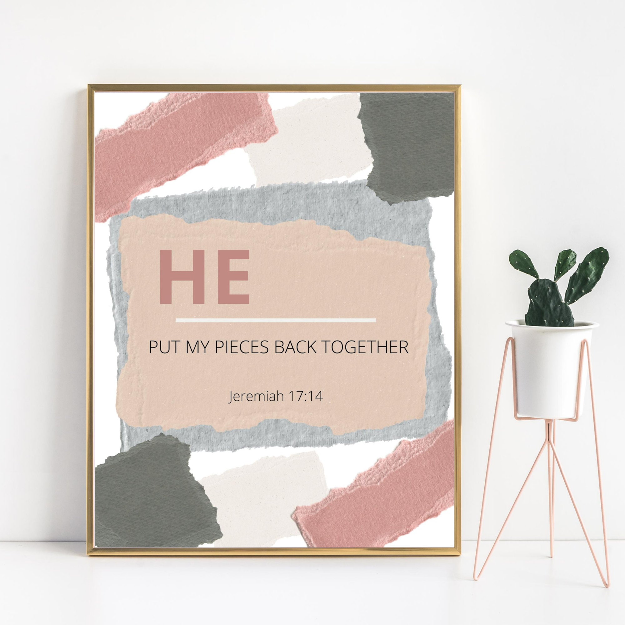 Bible Verse Collage Printable Wall Art, Digital Download, Bible Verse