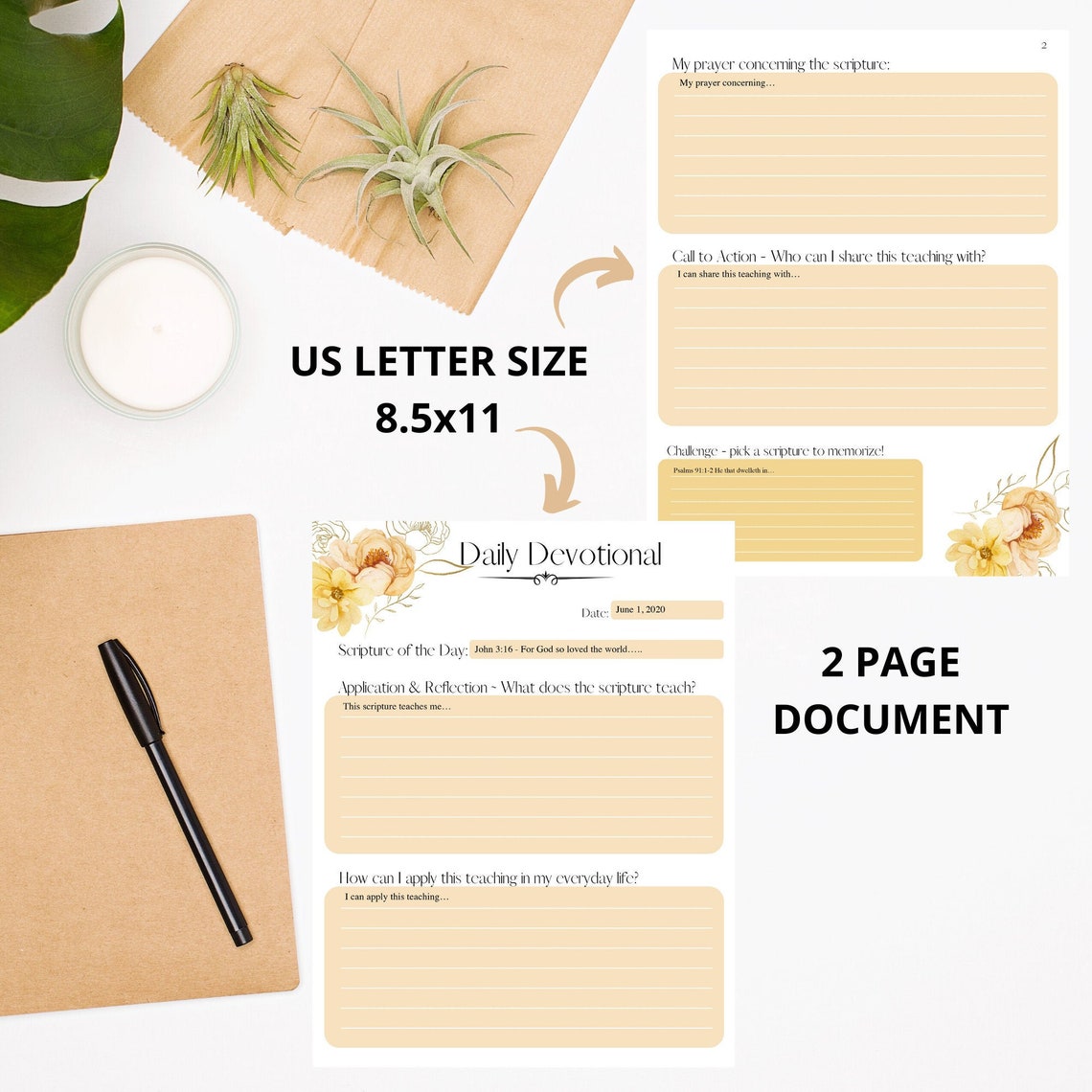 Daily Devotional Printable, Bible Study Tool, PDF Devotional, Bible ...