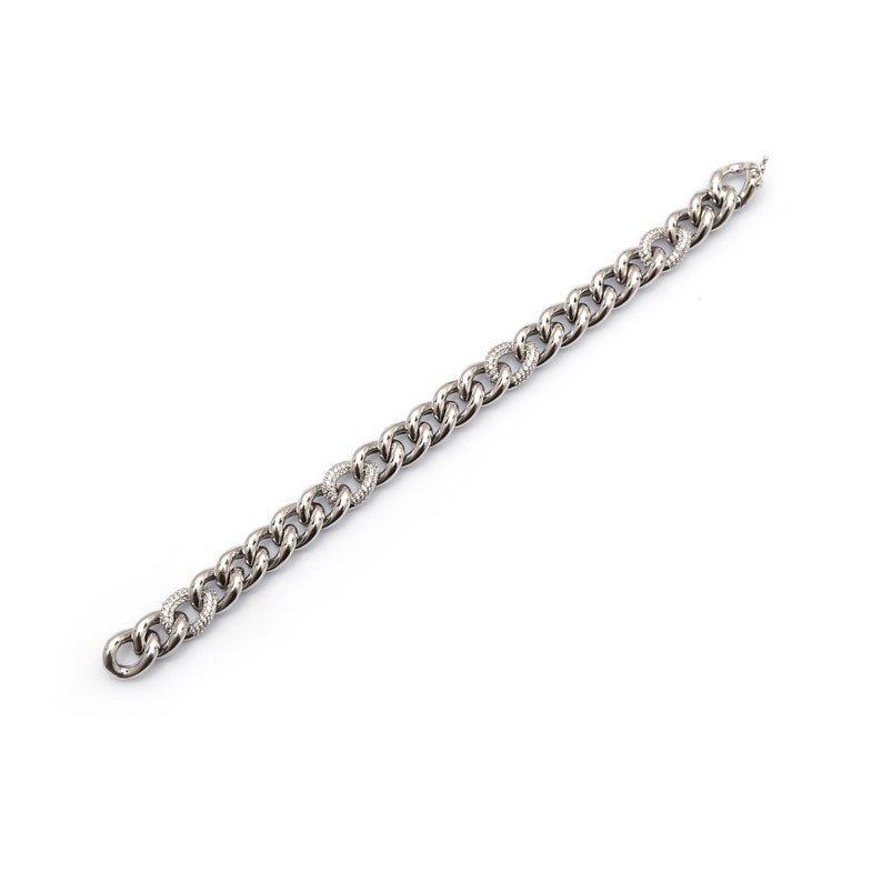 Holiday Gift For Her 925 Sterling Silver Bracelet Simple Gold Bracelet Charm Link Bracelet Dainty Silver Curb Link Zircon Chain Bracelet