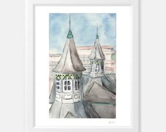 Churchill Downs Twin Spires Watercolor Print *FREE SHIPPING*