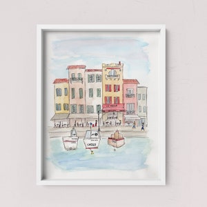 Cassis France Watercolor Art Print *FREE US SHIPPING*