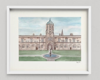 Oxford Christ Church College Print, Oxford, England Print *FREE US SHIPPING*