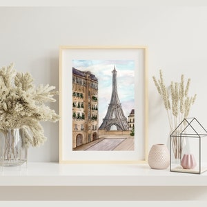 Paris Watercolor Art Print, Paris France Art *Free US Shipping*