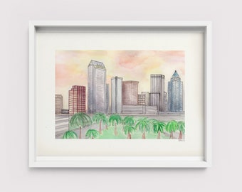 Tampa Bay Florida Skyline Art Print *FREE US SHIPPING*