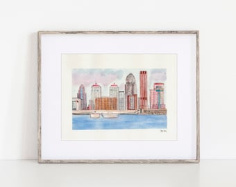 Louisville Kentucky Skyline Print, Louisville Kentucky Art *FREE US SHIPPING*