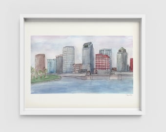 Tampa Florida Skyline Art Print *FREE US SHIPPING*