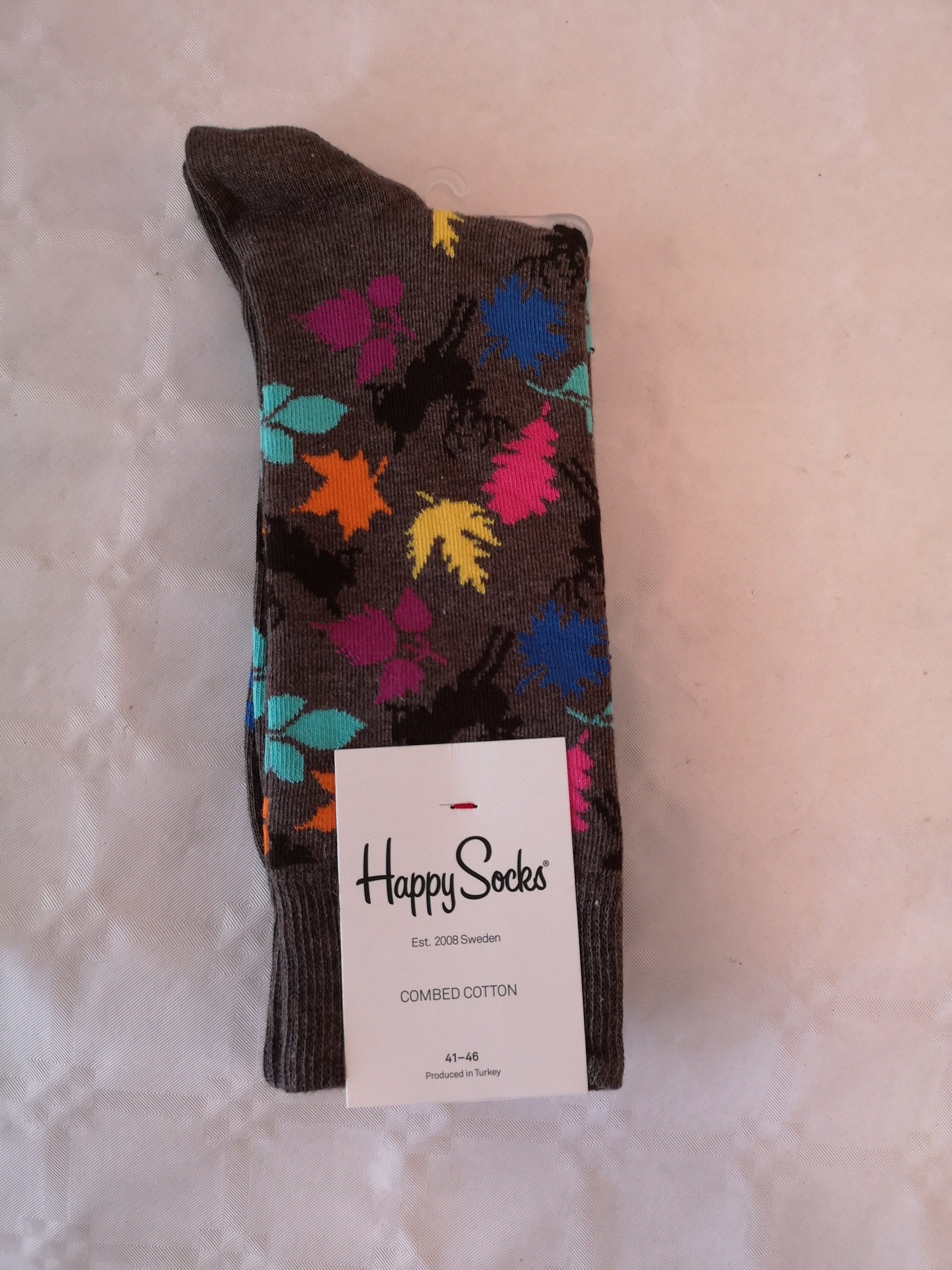 Quality Mens Cotton Socks Deer/leaves Design Size 7114146 Etsy