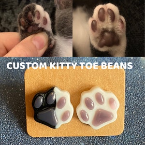 HOT Turning Pink Black Cat Toe Beans Custom Kitty Cat Toe Bean
