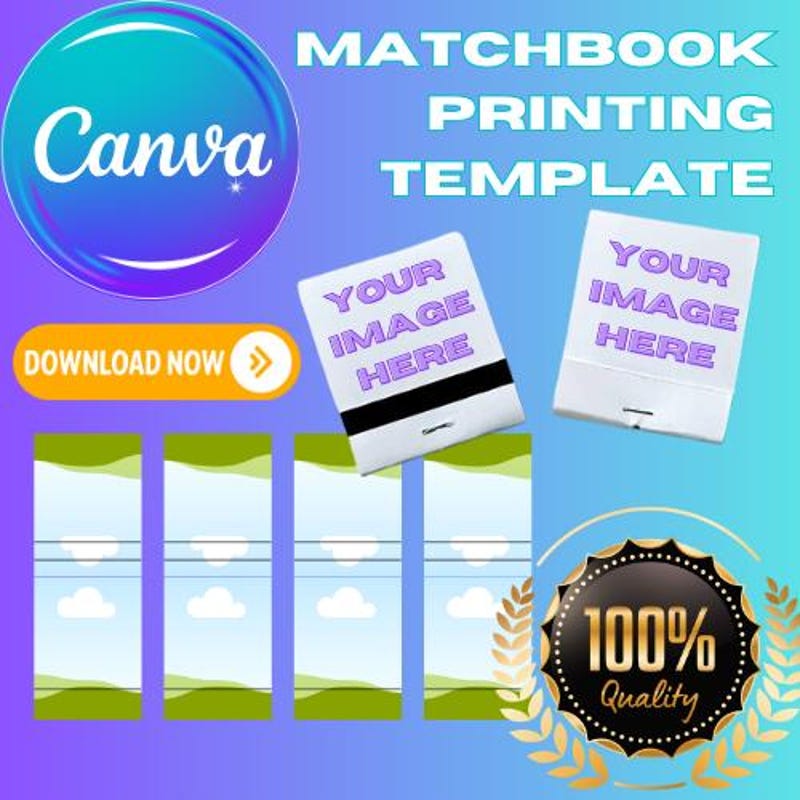 Canva Matchbook Template Etsy Canva Matchbook Template Etsy