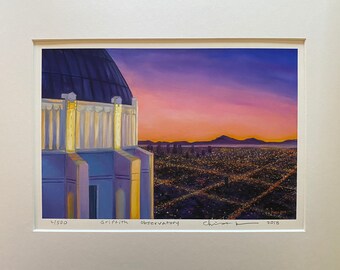 Signed Limited Edition Giclee Print of Griffith Observatory by Christine Kerr