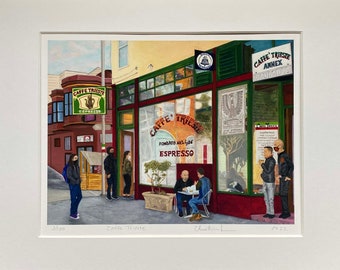 Signed Limited Edition Print of "Caffe Trieste"