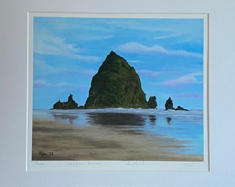 Gesigneerde Limited Edition Print van "Cannon Beach"