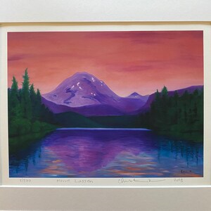 Signed Limited Edition Giclee Print of Mount Lassen by Christine Kerr