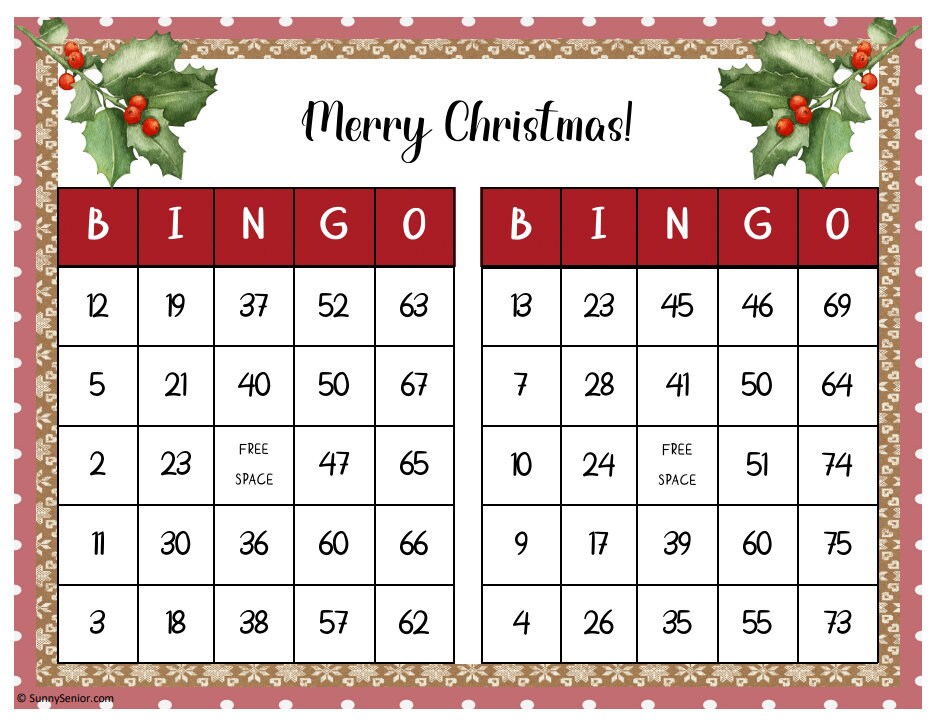 Christmas Bingo Cards Printable 1000 Bingo Game Cards, PDF Christmas
