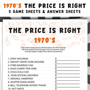 Printable 1970's The Price is Right Game: Bring the Classic Game Show to Your Living Room