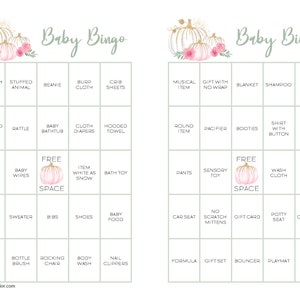 Printable Our Little Pumpkin Baby Shower Gift Bingo - Etsy