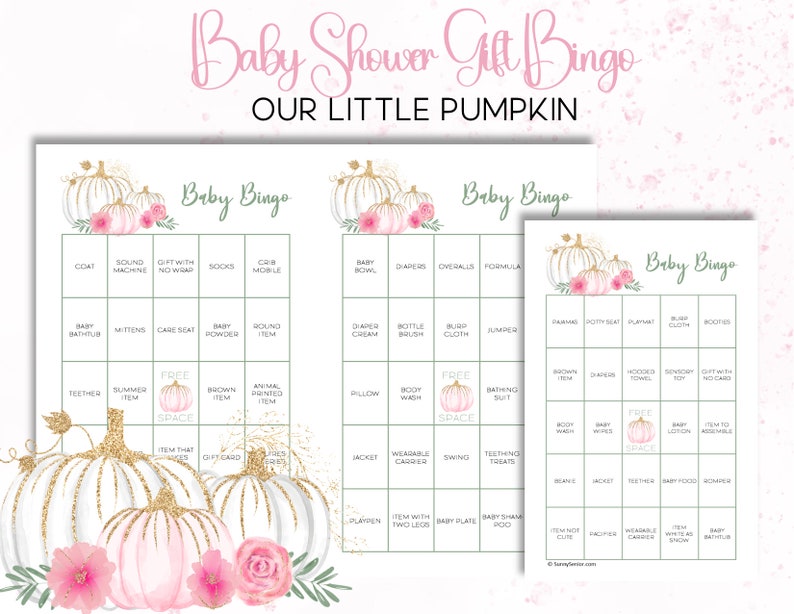 Printable Our Little Pumpkin Baby Shower Gift Bingo - Etsy