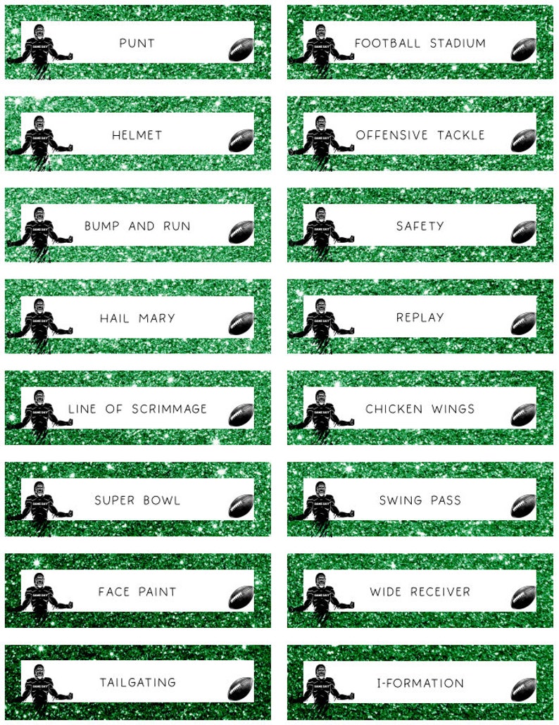 Super Bowl Charades the Laughoutloud Party Game Etsy