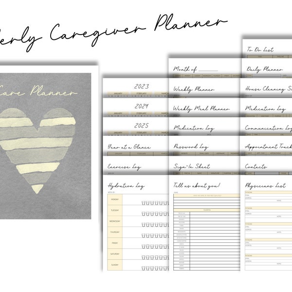Printable Elderly Care Planner - Keep Track of Your Loved One's Health and Wellness