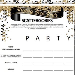 New Year&#39;s Eve Scattergories: A Game of Quick Thinking and Creativity