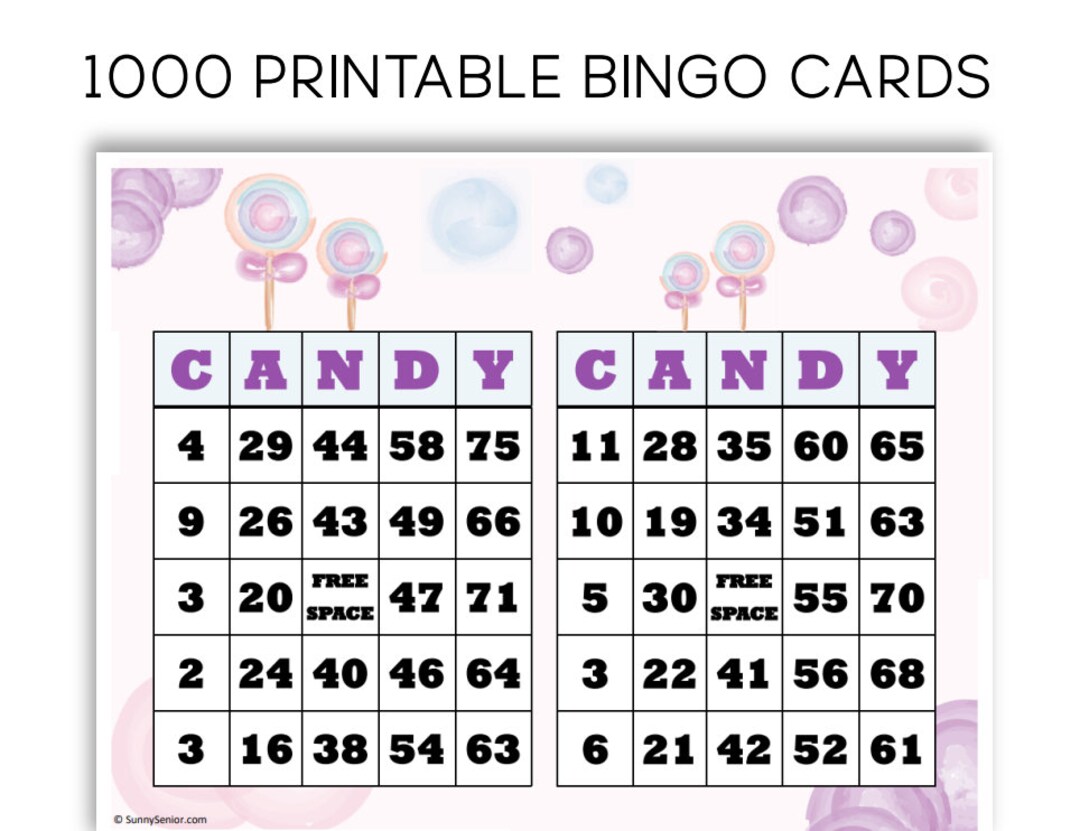 Sugar Rush Bingo for Your Candy Theme Party 1000 Printable - Etsy