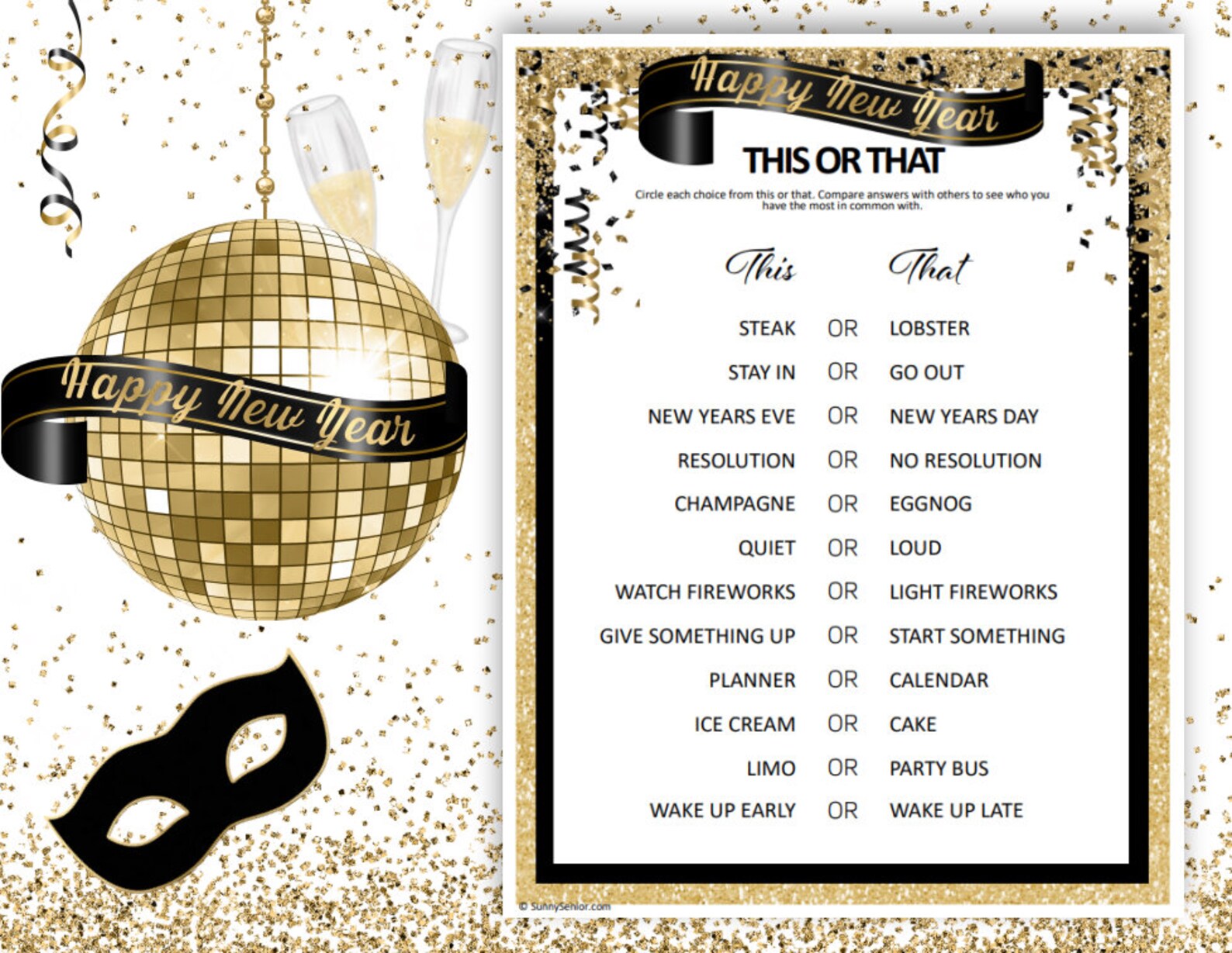 New Year's Decision Maker: A 'this or That' Party Game - Etsy