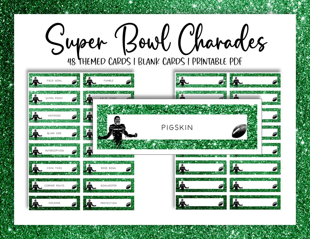 Super Bowl Charades the Laughoutloud Party Game Etsy
