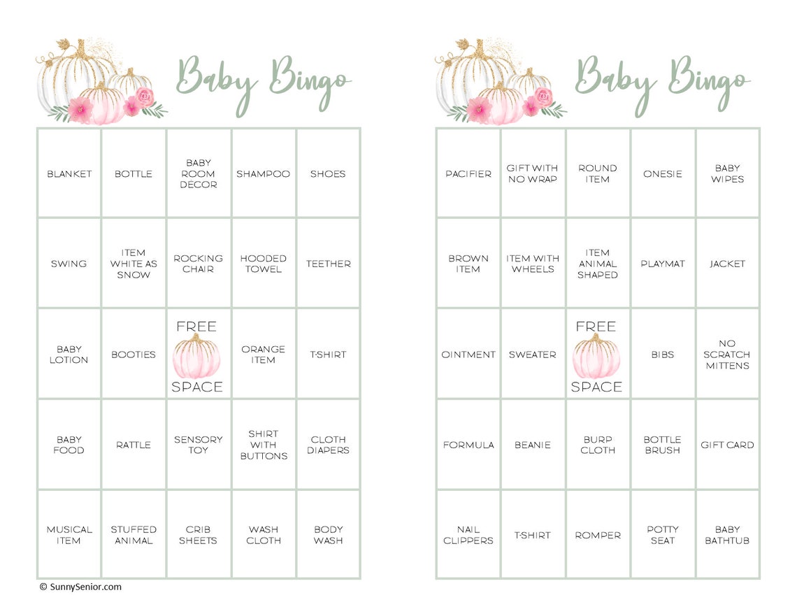 Printable Our Little Pumpkin Baby Shower Gift Bingo - Etsy