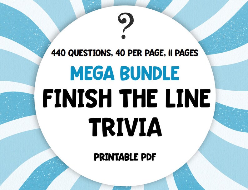 Finish Line Trivia 480 Questions Easy Game for Dementia Etsy