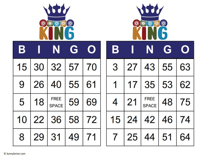 the Bingo King With These Printable Cards 1000 Pack Etsy