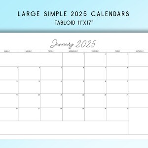 2025 Tabloid Printable Calendar: Simple & Functional