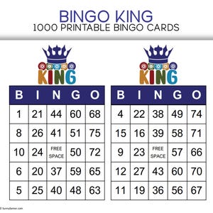 Conviértete en el rey del bingo con estas tarjetas imprimibles (paquete de 1000)