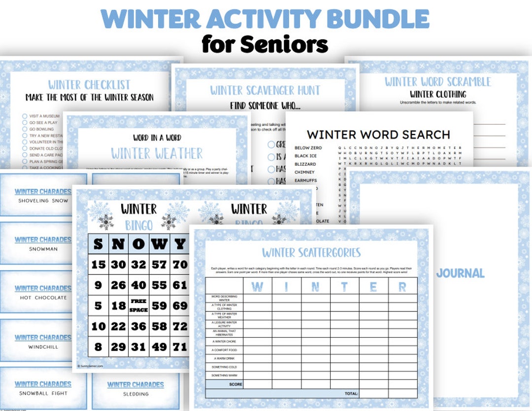 Winter Warm-up: A Printable Activity Bundle for Seniors - Etsy