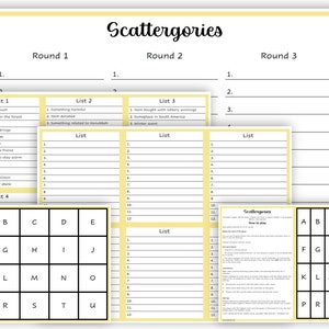 Scattergories Printable Game for Kids: Build Vocabulary and Have Fun with this Classic Word Game