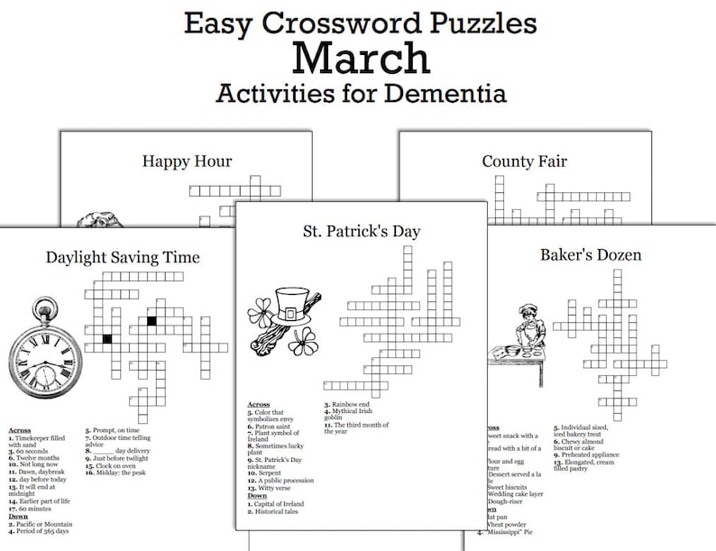 Memoryenhancing Crossword Puzzles for Dementia Printable Brain