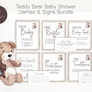Baby Shower Games and Signs Teddy Bear - Fun and Easy Entertainment for Your Baby Shower