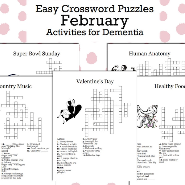 Cognitive Health Crossword Puzzles for Dementia: Fun Brain Exercise to Support Mental Function