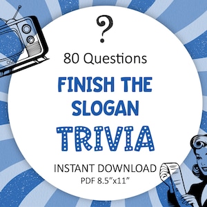 Printable Finish the Slogan Trivia Game - Fun & Interactive Party Activity&quot;
