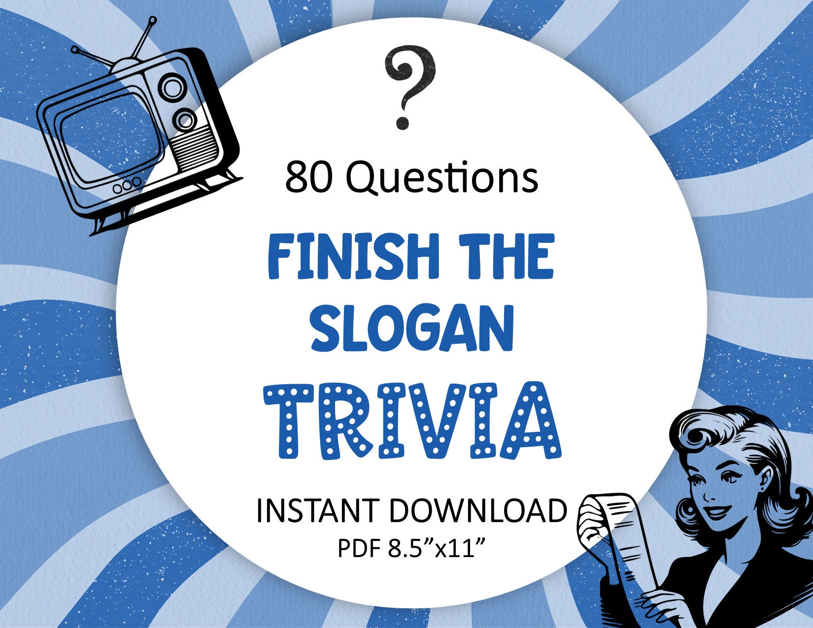 Printable Finish the Slogan Trivia Game Fun Interactive Party Printable Finish the Slogan Trivia Game Fun Interactive Party