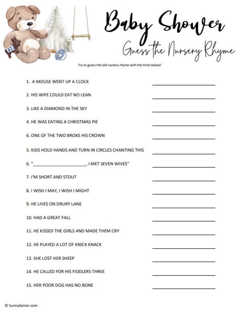 Baby Shower Games Bundle Boho Teddy Bear Printable Games Etsy