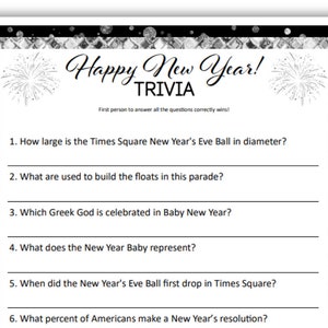 New Year&#39;s Fun: Trivia Party Game