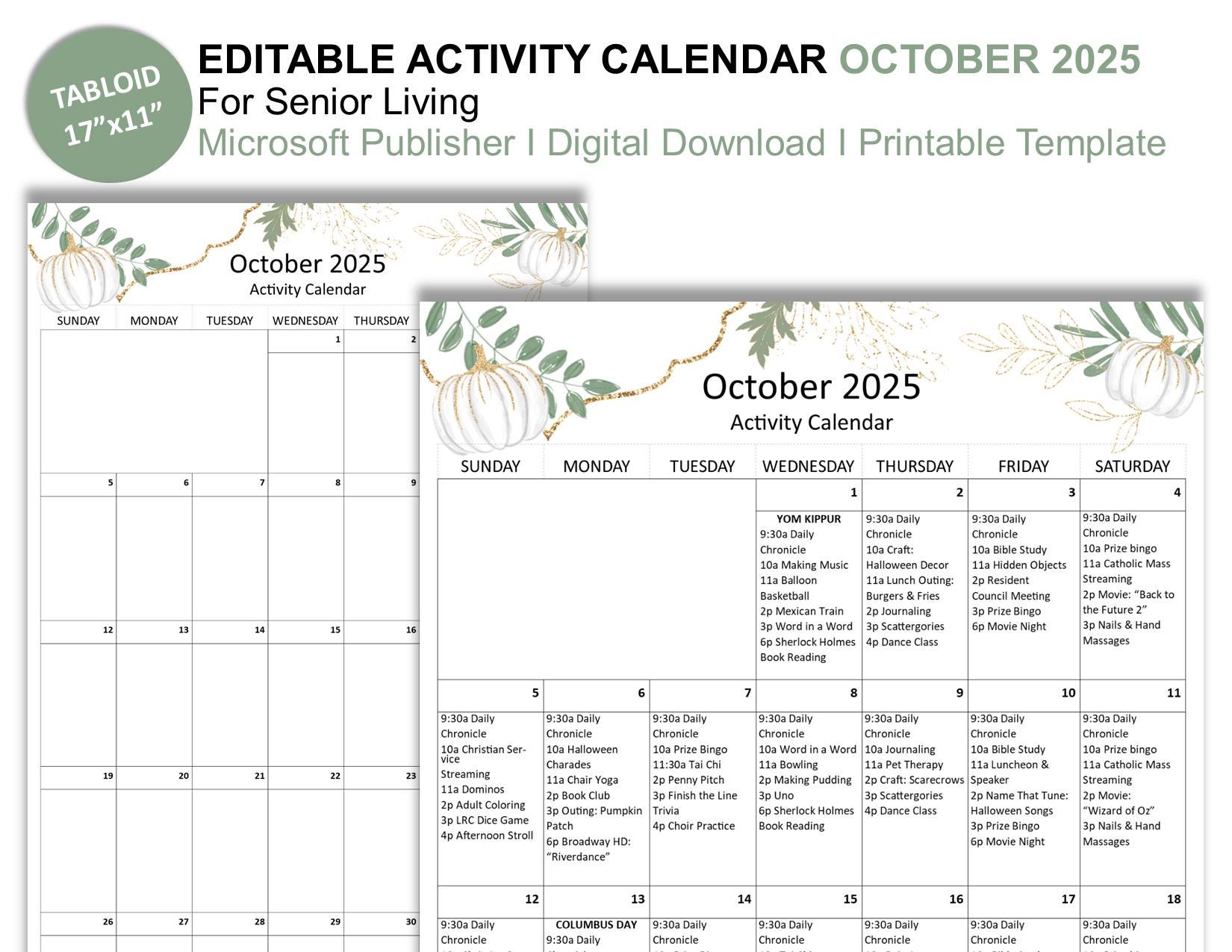 October 2025 Editable Monthly Activities Calendar for Senior Living Tabloid Size 17 X 11 Publisher Format - Etsy october-2025-editable-monthly-activities-calendar-for-senior-living-tabloid-size-17-x-11-publisher-format-etsy