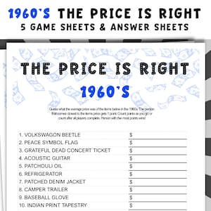 Printable 1960&#39;s The Price is Right Game: Bring the Classic Game Show to Your Living Room