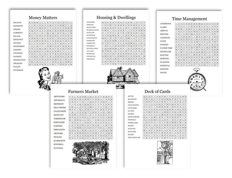 Brain Teasers: A Printable Collection of Easy Word Search Puzzles for ...