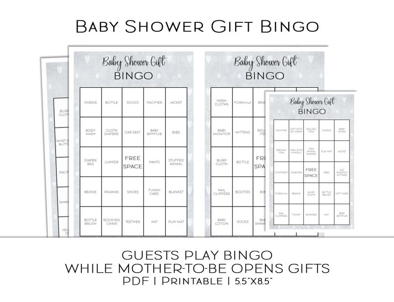 Baby Shower Gift Bingo Guest Play Bingo While Mothertobe Etsy