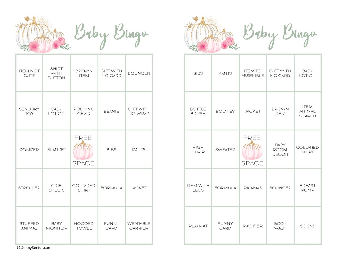 Printable Our Little Pumpkin Baby Shower Gift Bingo - Etsy