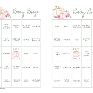 Printable Our Little Pumpkin Baby Shower Gift Bingo - Etsy
