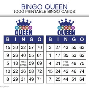 Conviértete en la reina del bingo con estas tarjetas imprimibles (paquete de 1000)